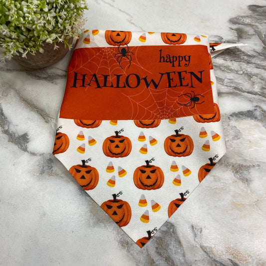 Dog Bandana - Halloween - Candy Corn Pumpkins MNC