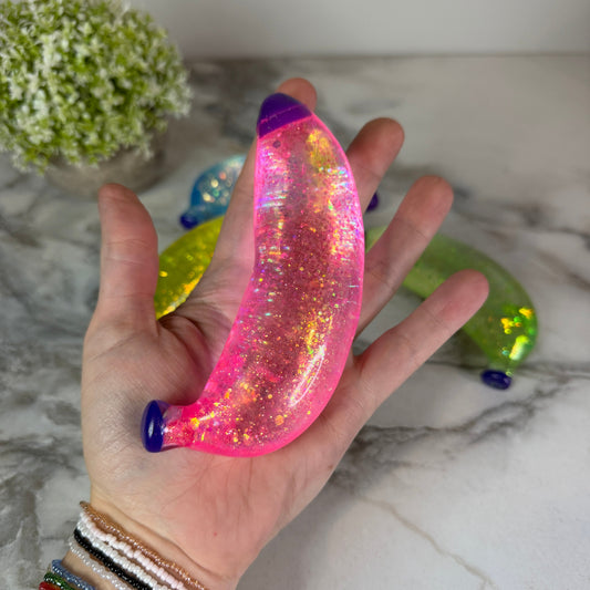 Squishy Toy - Glitter Banana - PREORDER