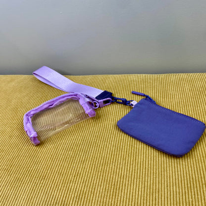 Nylon + Clear Wristlet Double Mini Pouch Set