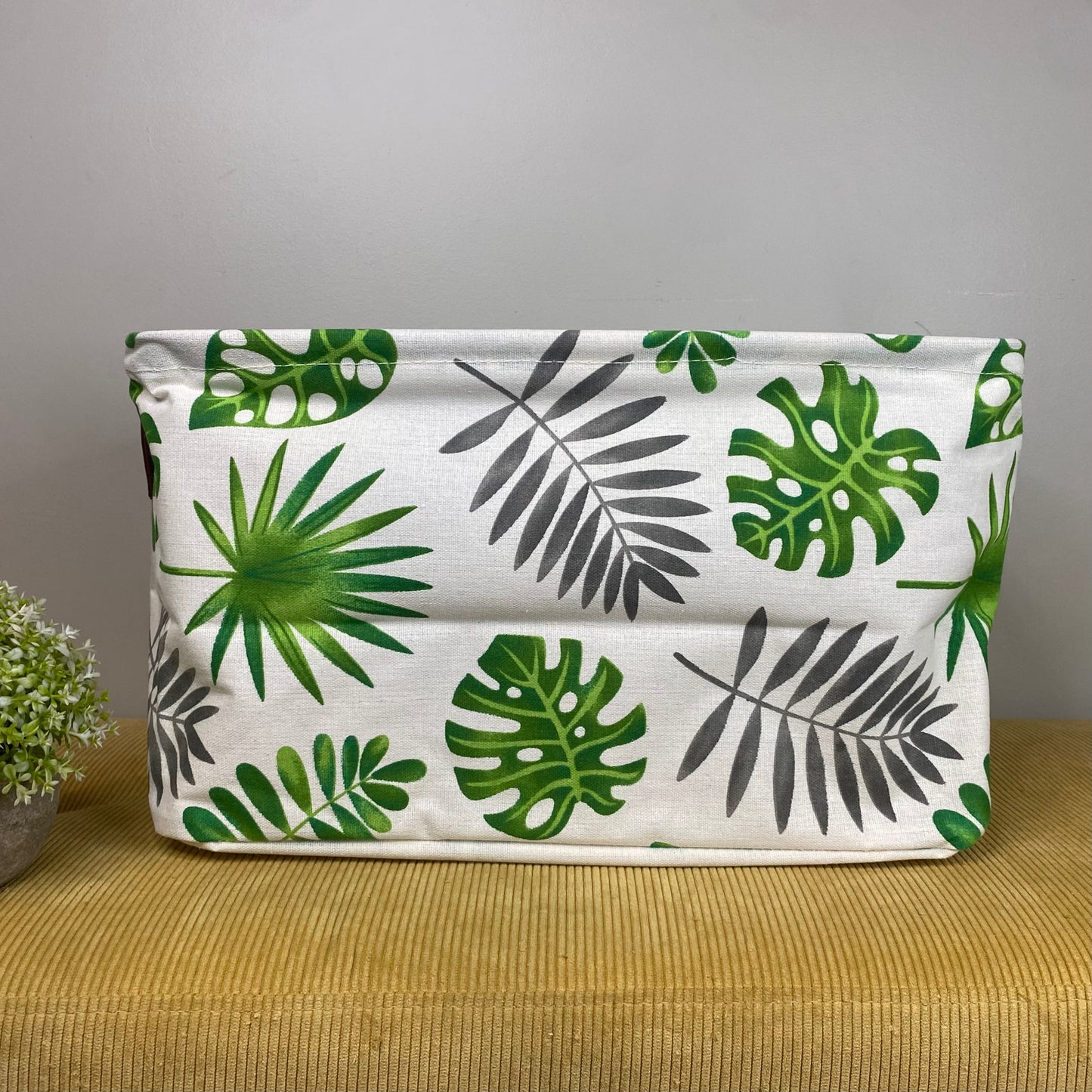 Pop Up Canvas Basket - Monstera Leaves