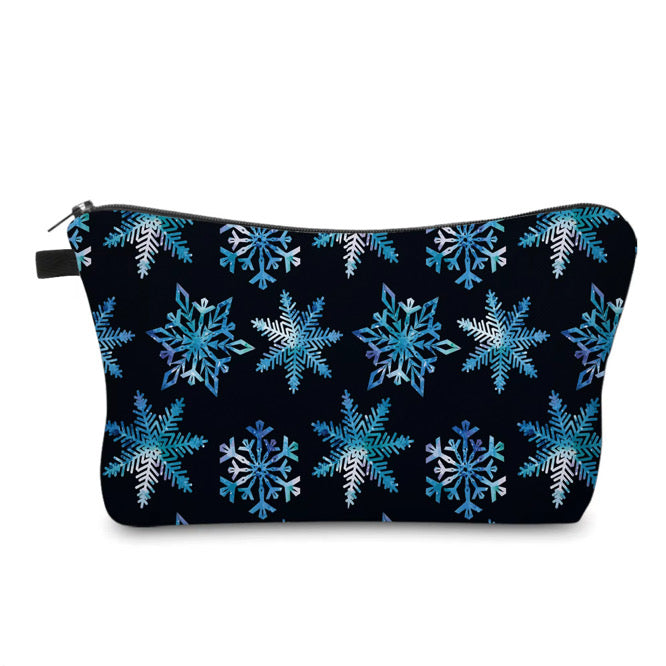 Pouch - Christmas Blue Black Snowflake