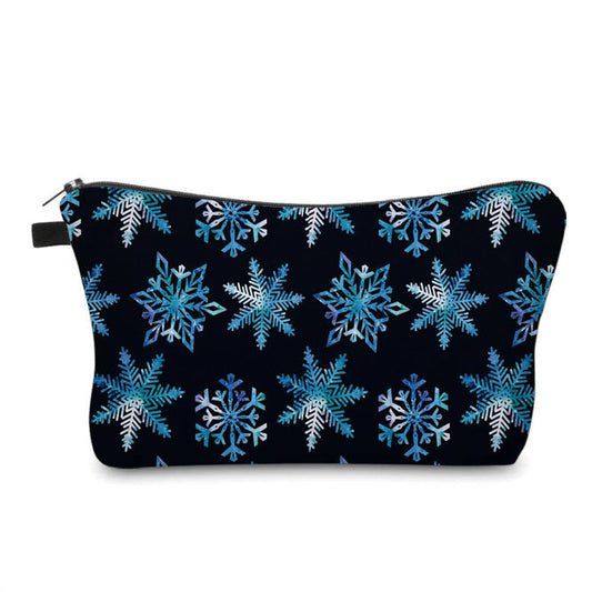 Pouch - Christmas Blue Black Snowflake