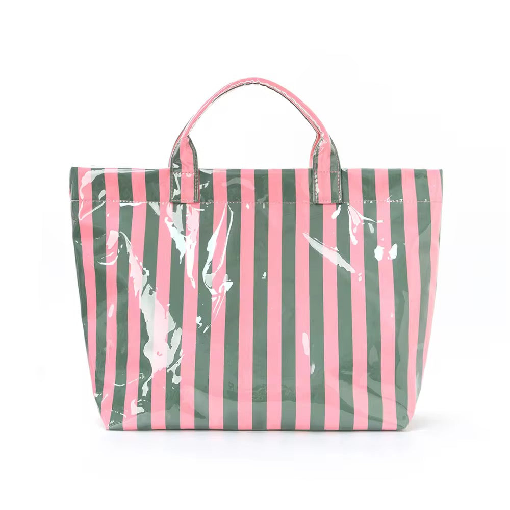 The April Vinyl Tote Bag - Stripes