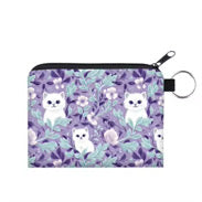 Mini Pouch - Cats Purple Turquoise
