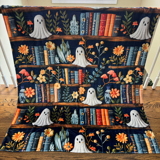 Blanket - Halloween - Ghost Bookshelf - PREORDER 7/29-8/1