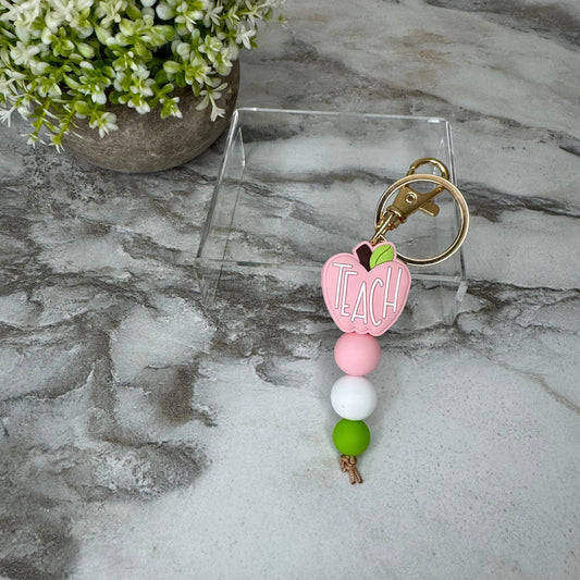 Keychain - Silicone Bead - Teach, Light Pink MNC