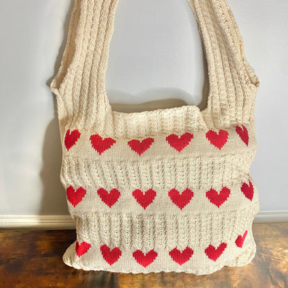 Heart Tote Bag - Knit Sweater