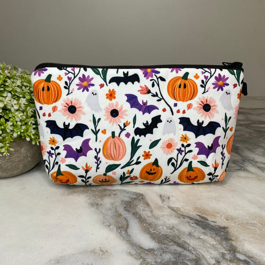 Pouch - Halloween - Bat Pumpkin Floral