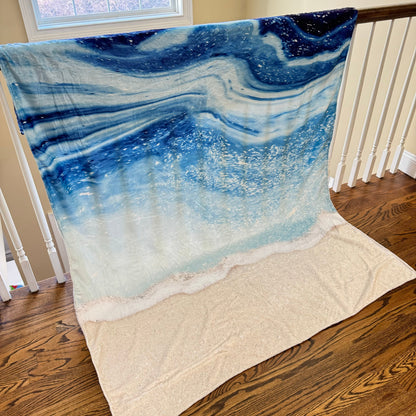 Blanket - Beach Blue Marble Waves MNC