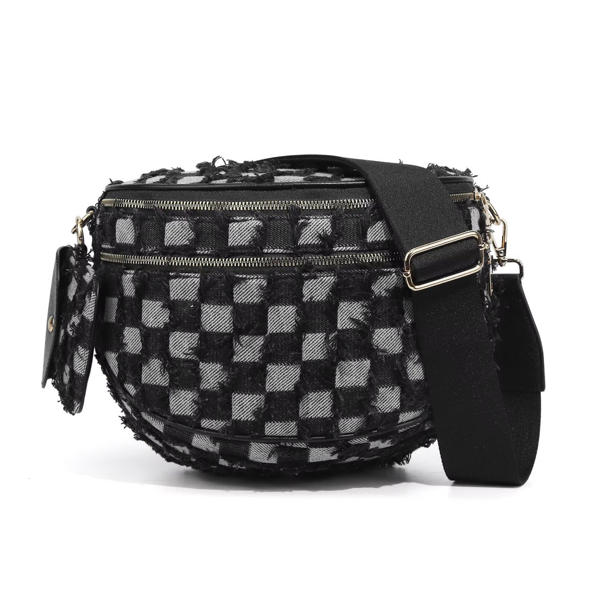 The Roni Nylon Crossbody - Checkered Denim - PREORDER ends 12/2