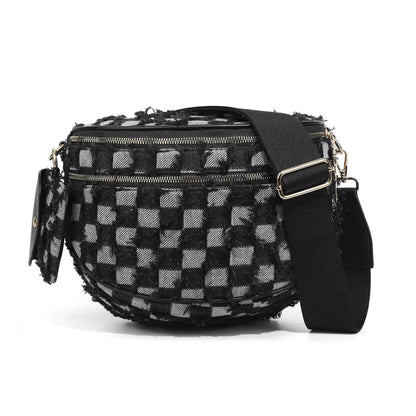 The Roni Nylon Crossbody - Checkered Denim - PREORDER ends 12/2