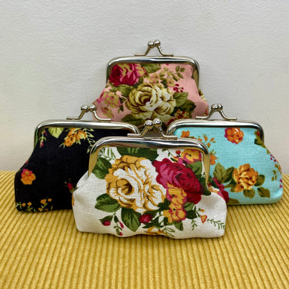 Clamshell Coin Purse Rectangle - Floral MNC