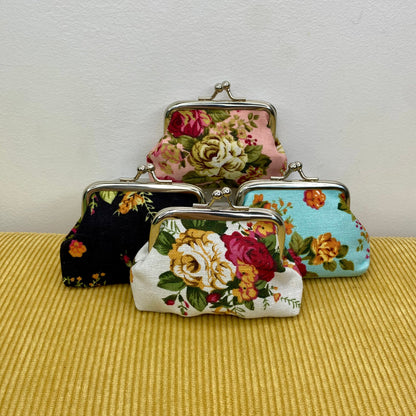 Clamshell Coin Purse Rectangle - Floral MNC