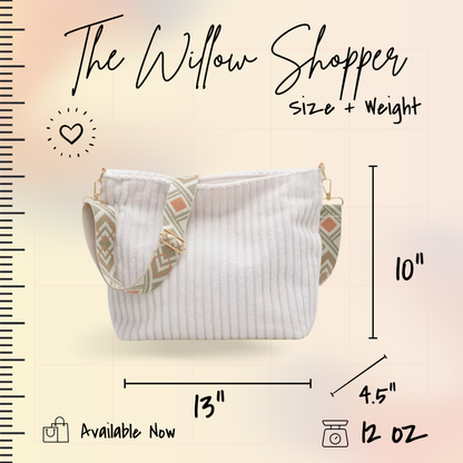 Willow - Corduroy Shopper Purse - PREORDER 7/16-7/19