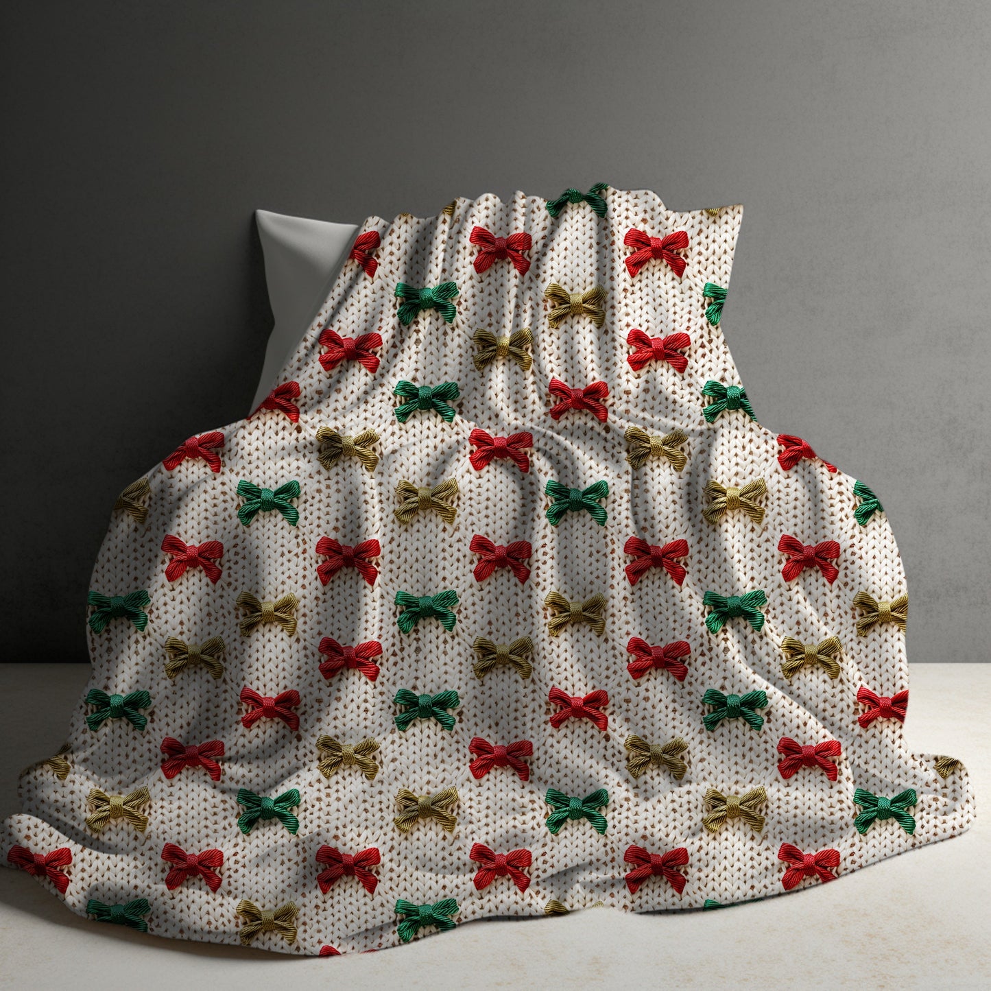 Blanket - Christmas - Knit Bow