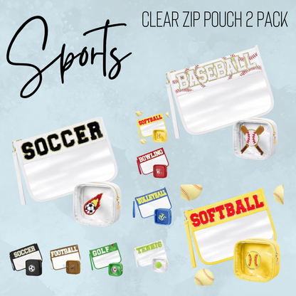 Sports Clear Zip Pouch 2 Pack