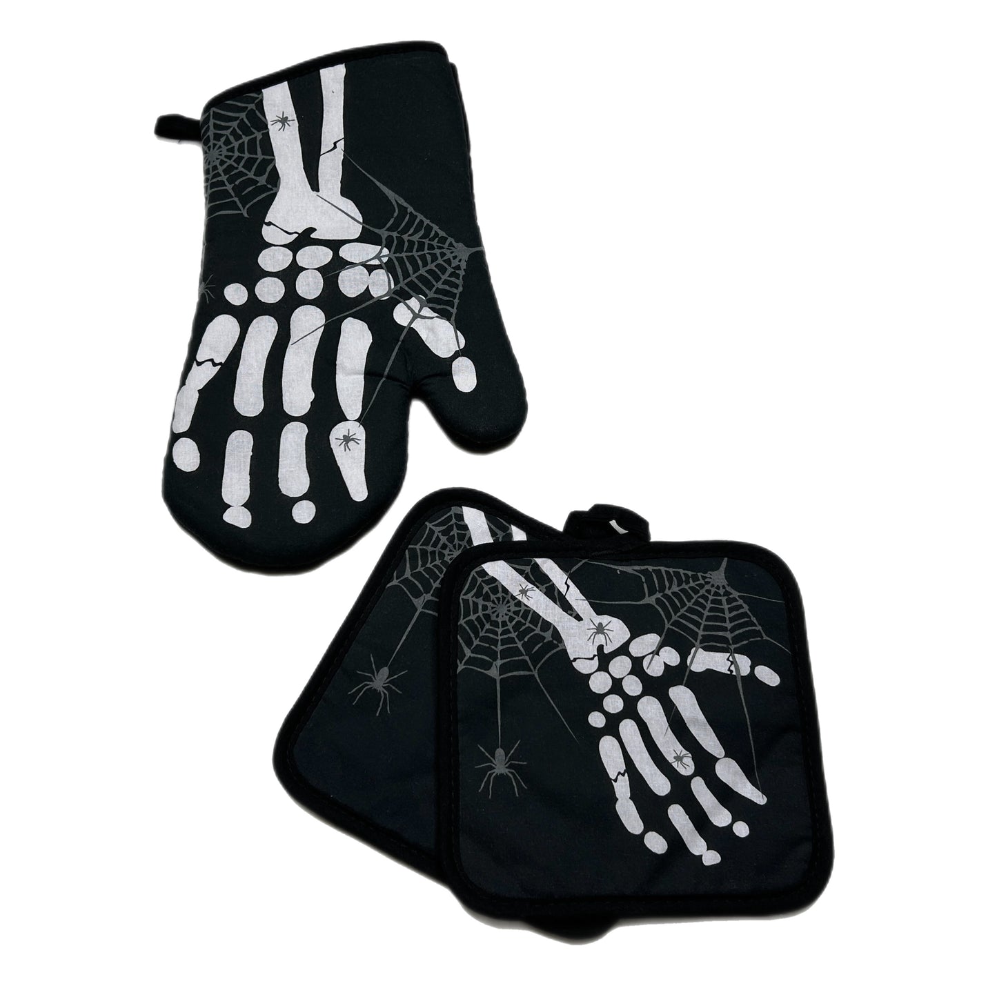 Halloween Skeleton 3 pc Oven Mitt Set MNC