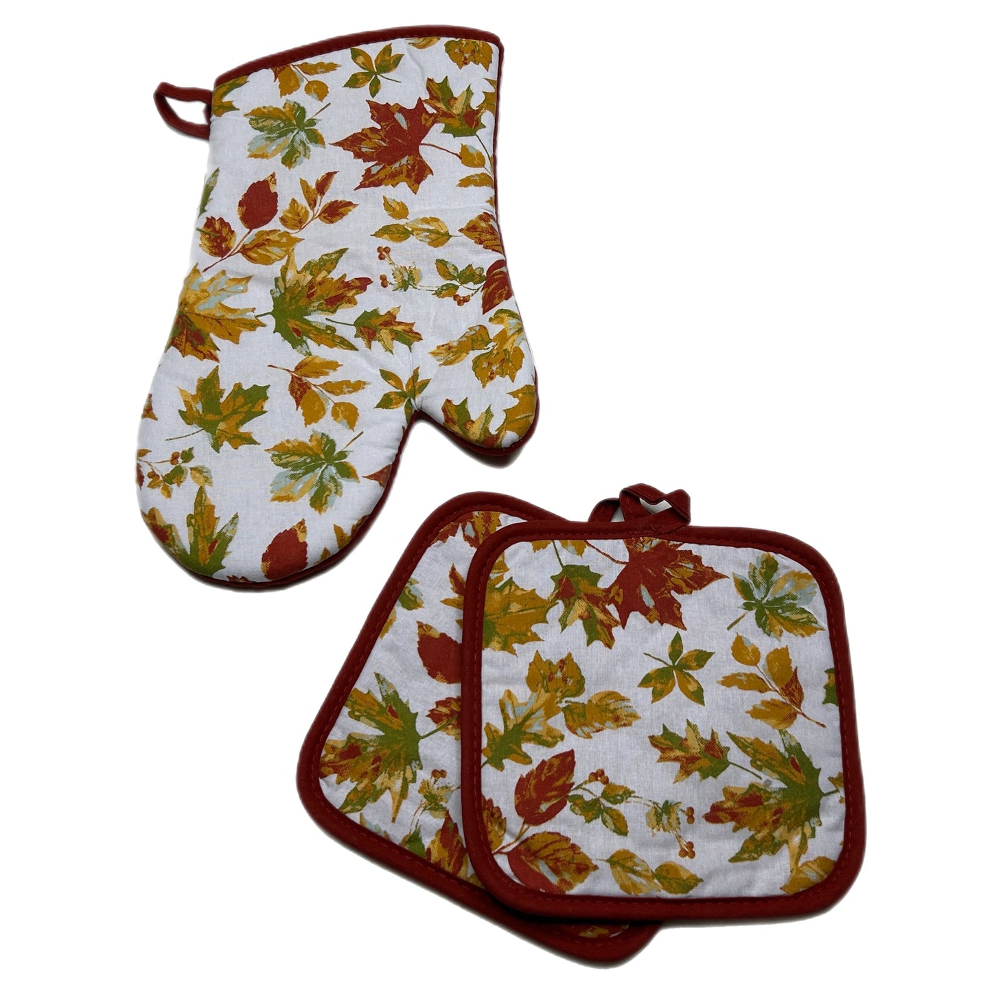 Fall Leaves 3 pc Oven Mitt Set MNC