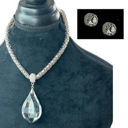 20" Necklace & Earring in Silver Tone or Gold Tone MNC