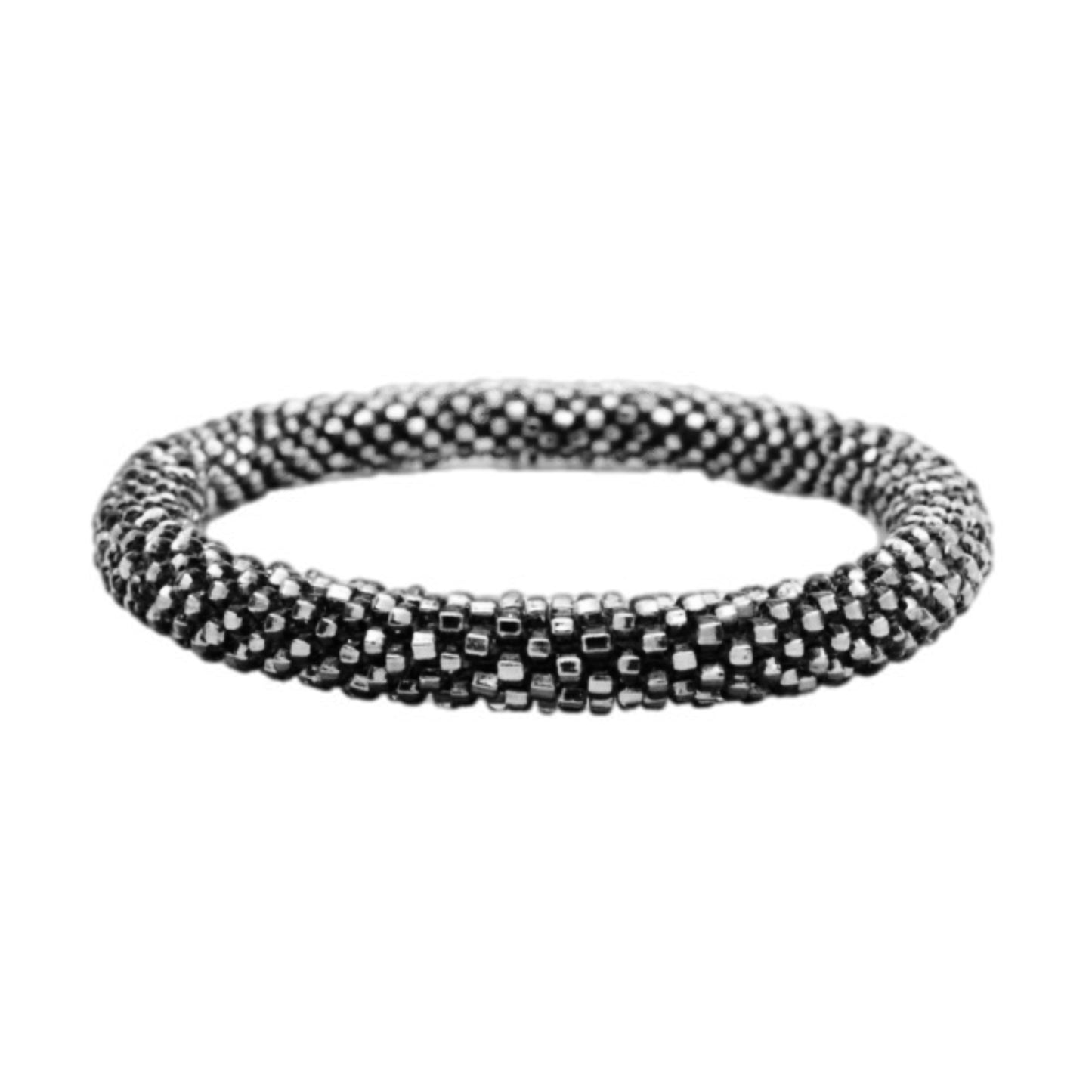 Glass Beads 09 Solid Silver Bracelet 7" MN