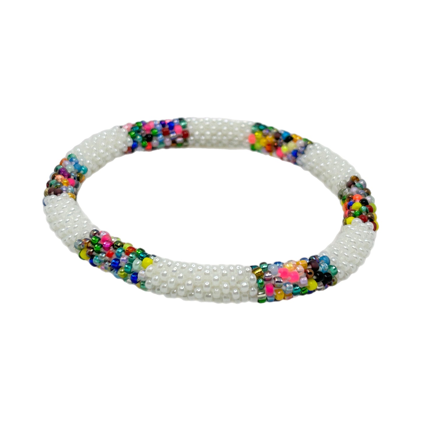 Glass Beads 20 Sprinkles Bracelet Extended 8" MN