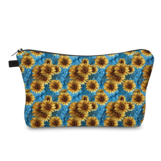 Pouch - Sunflowers Blue Background MNC