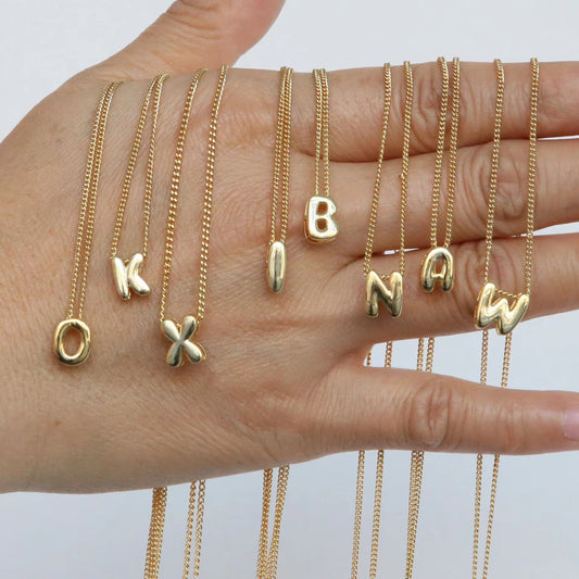 Necklace - Bubble Letter - Gold - PREORDER 8/13-8/16