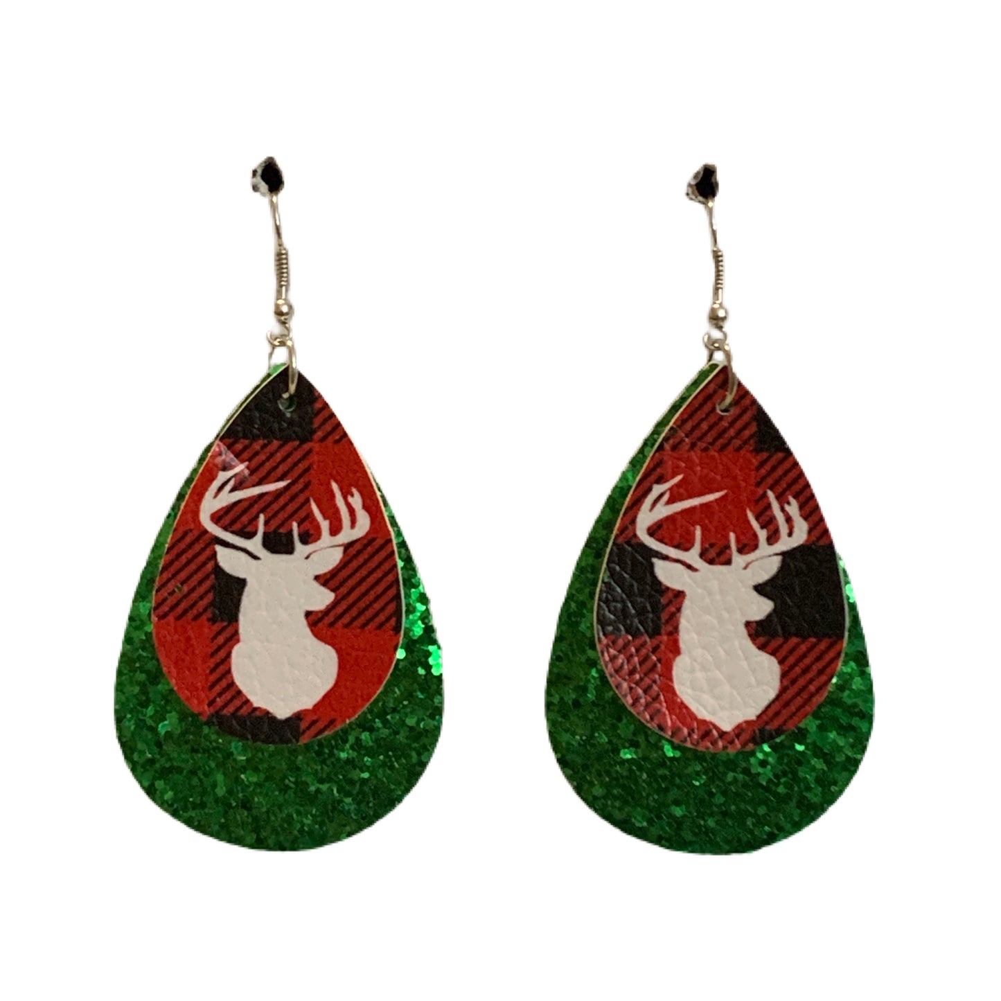 Faux Leather Teardrop Earring  Christmas #2 MNC