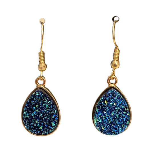 Druzy Earrings - Dark Blue MNC