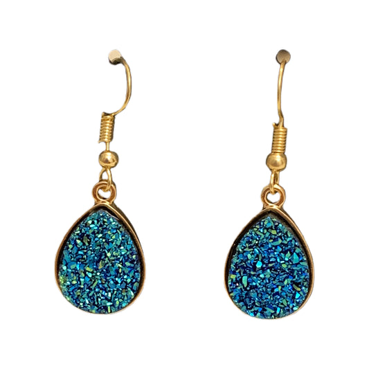 Druzy Earrings - Light Blue MNC