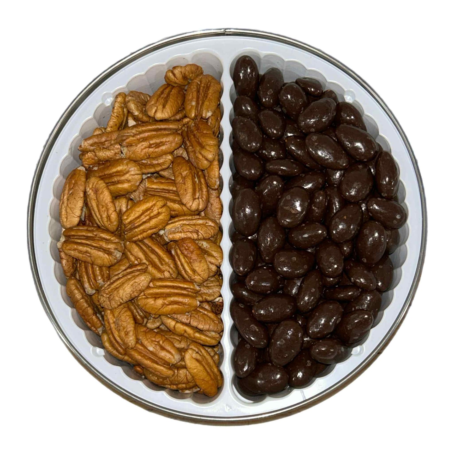 Mammoth Pecans & Dark Chocolate Almonds Gift Tin 2 lb