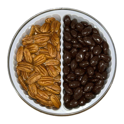 Mammoth Pecans & Dark Chocolate Almonds Gift Tin 2 lb