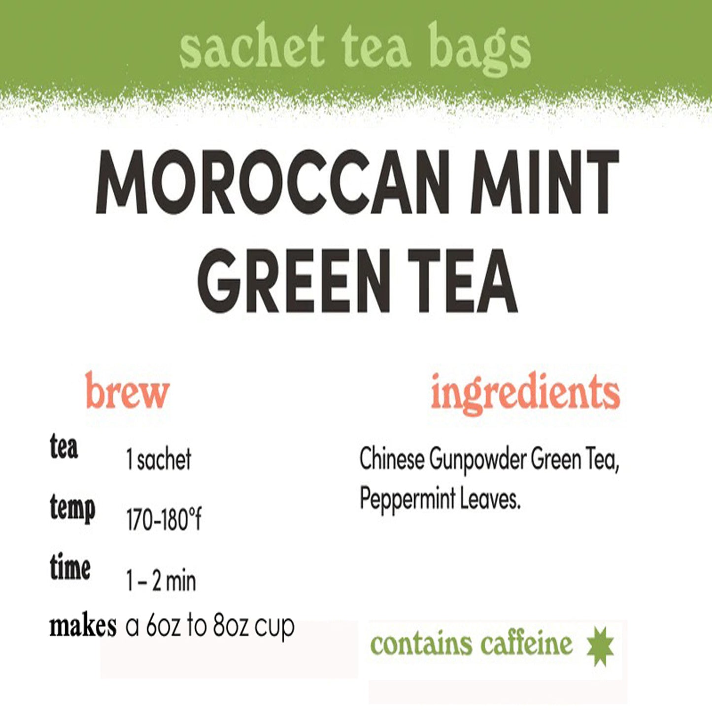 Moroccan Mint Green Tea - Sachets / Teabags