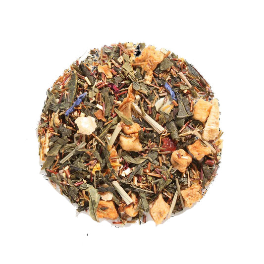 Pineapple Oops Green Tea (Citrus-Pineapple) This summer seasonal tea is available from May-September.