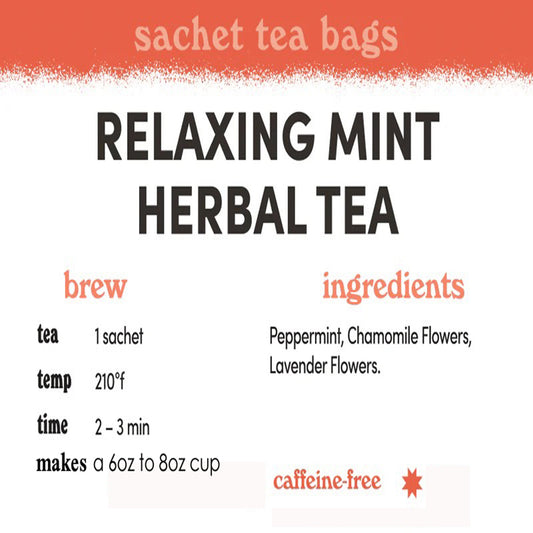 Relaxing Mint Herbal Tea - Sachets / Teabags