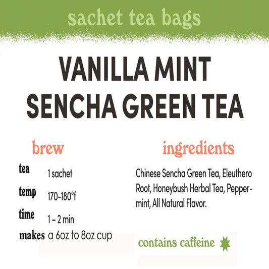 Vanilla Mint Sencha Green Tea - Sachets / Teabags