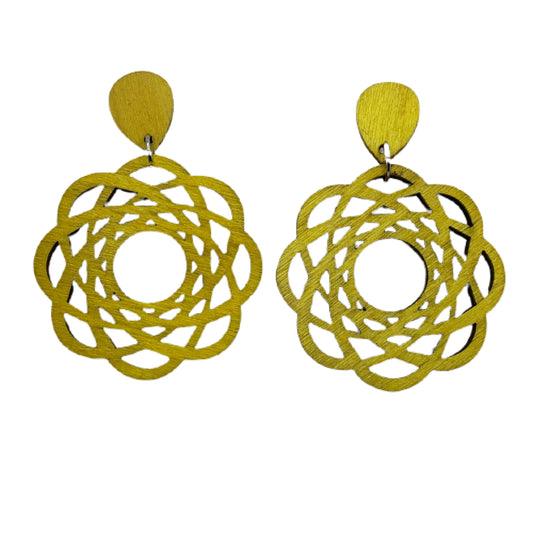 Yellow Wood Earrings MNC