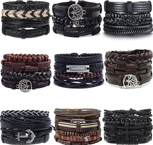 Men's Boho 100 Multi-layer Leather Bracelet MN