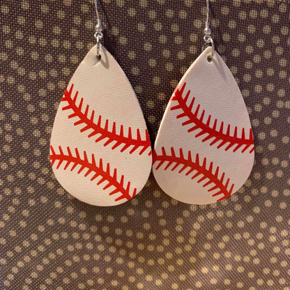 Faux Leather Earrings - Sports Shapes & Teardrops