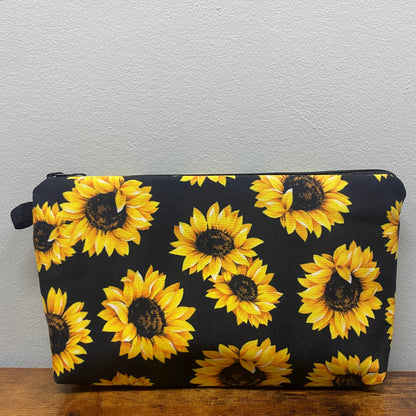 Pouch - Sunflowers on Black
