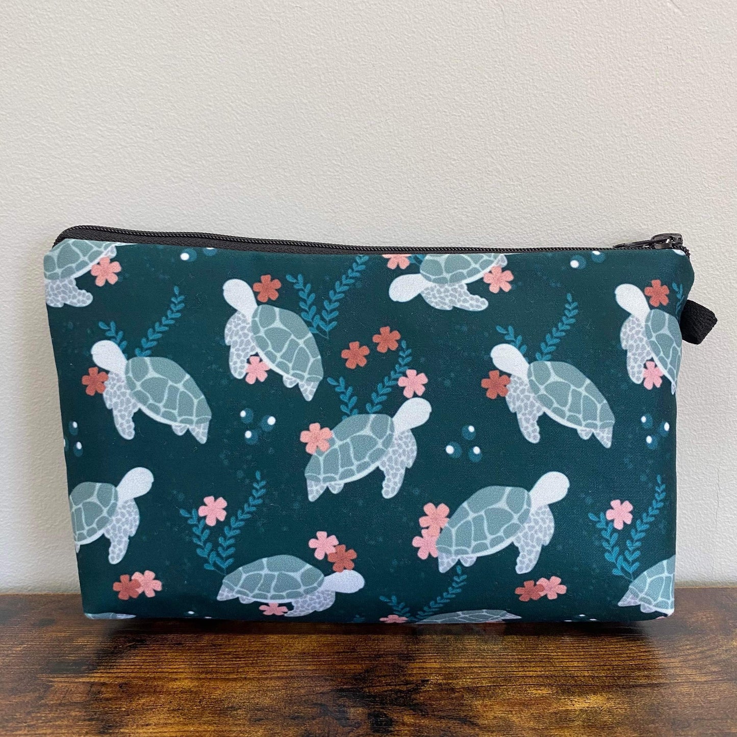 Pouch - Turtle, Green Floral MNC