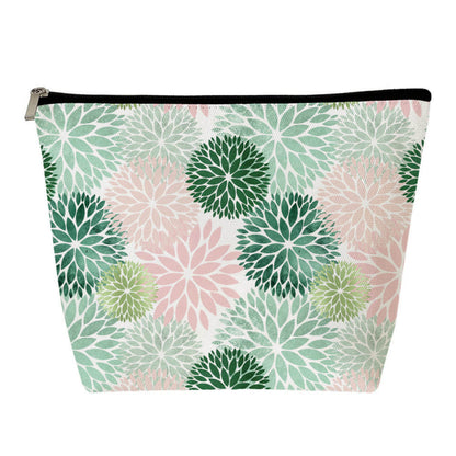 Pouch XL - Floral Green Pink Dahlia MNC
