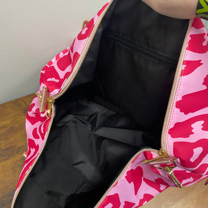 Weekender Duffle - Pink on Pink Animal Print - PREORDER 7/19-7/22