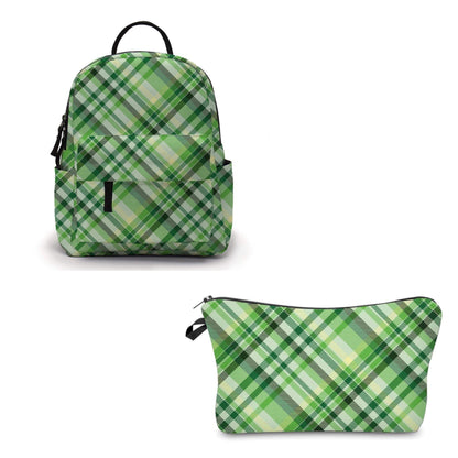 Pouch & Mini Backpack Set - St. Patrick’s Day - Plaid