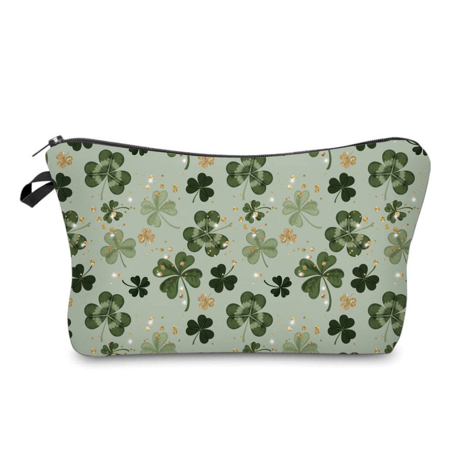 Pouch - St Patrick’s Day - Olive Gold Sparkle Clover