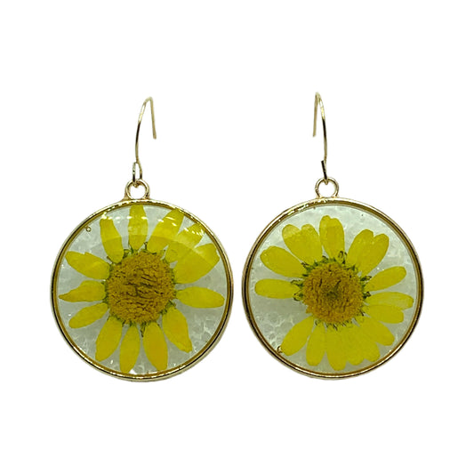 Yellow Pressed Flower Earrings MNC